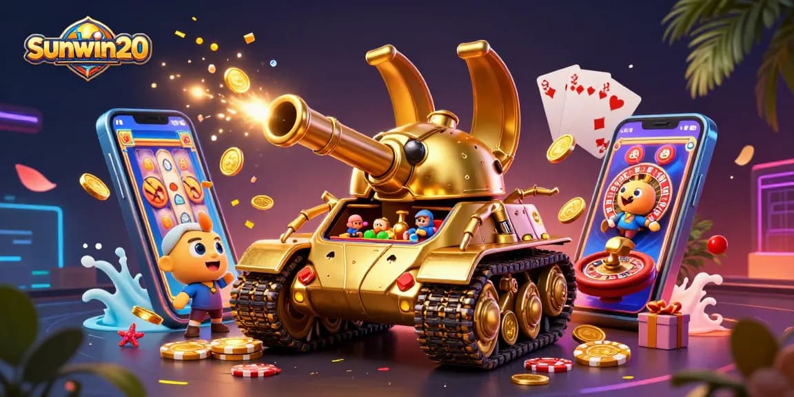 Experience the excitement of sunwin20 with a vibrant, mini casino inside a golden beetle tank.