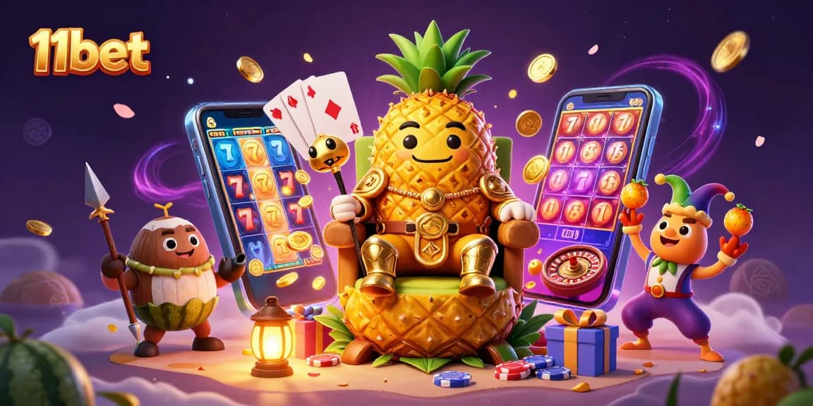 Experience thrilling gameplay with 11bet as the golden pineapple king leads an exciting casino adventure.