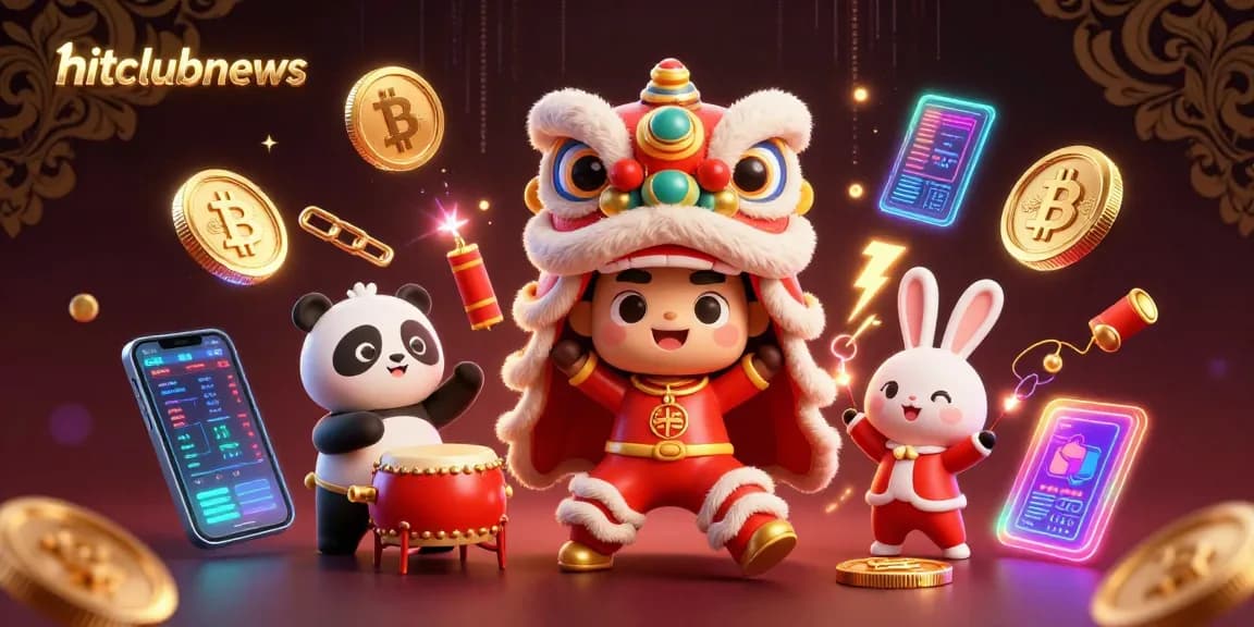 Engage with hitclubnews in a vibrant casino scene showcasing crypto elements and lively characters.