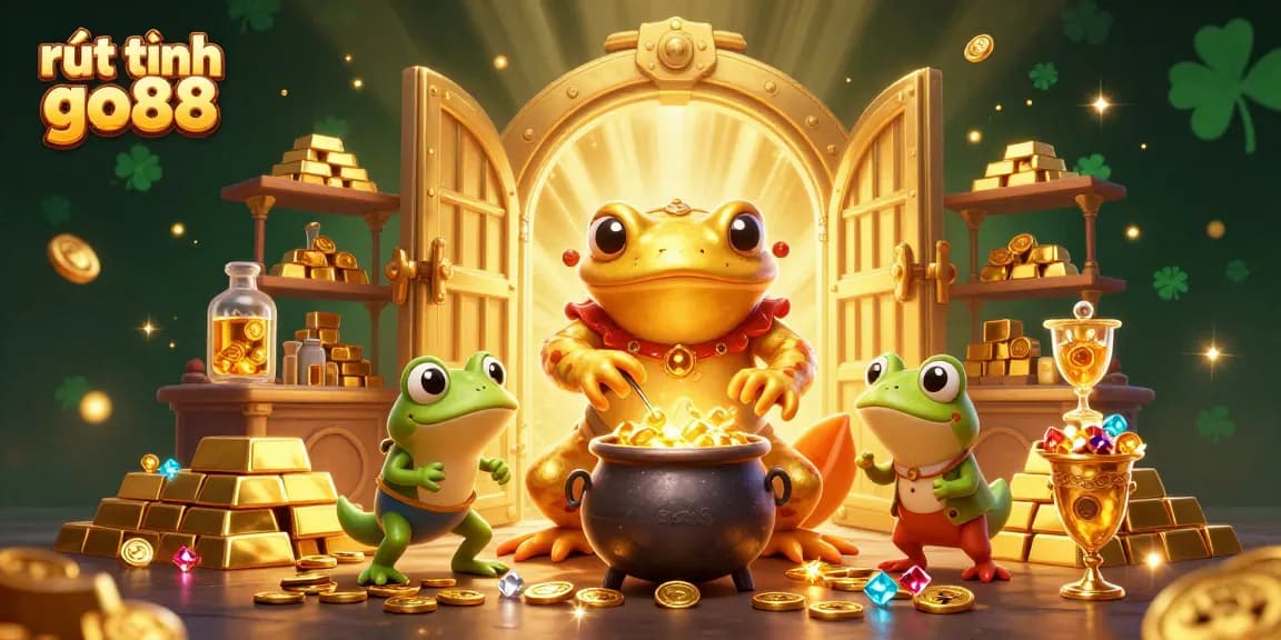 Experience fast and secure rút tiền go88 with engaging 3D casino elements in the illustration.