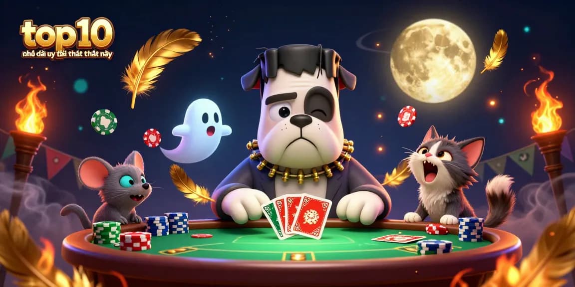 Engage in the top 10 nhà cái uy tín nhất hiện nay with thrilling poker action at a haunted table.