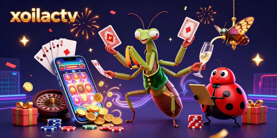 Experience xoilactv's dynamic online casino with vibrant characters and captivating gaming elements.