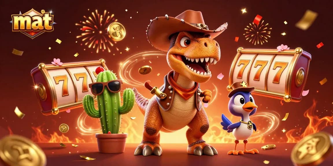 Playing the mat slots with exciting characters in a vibrant casino atmosphere.