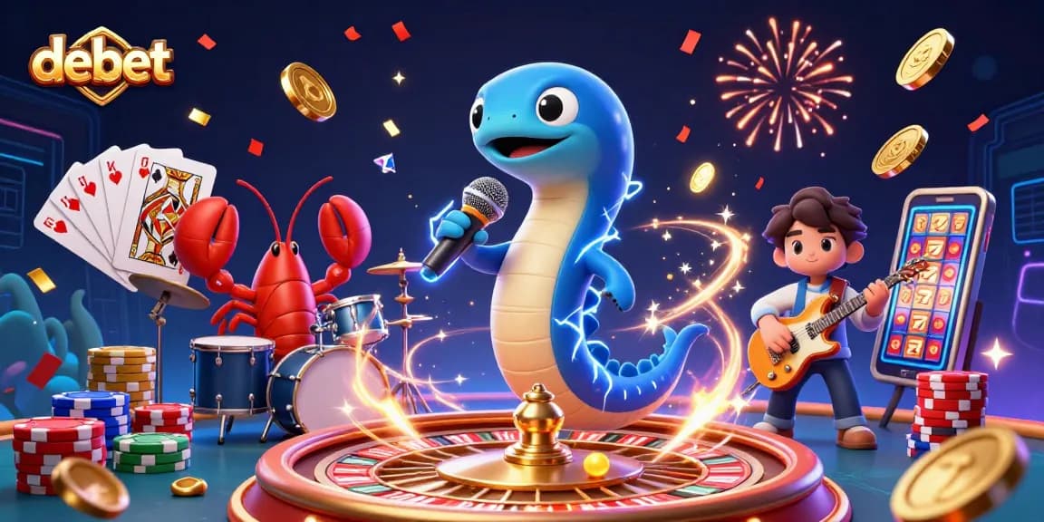 Experience the thrill of debet betting with colorful characters and festive casino elements.