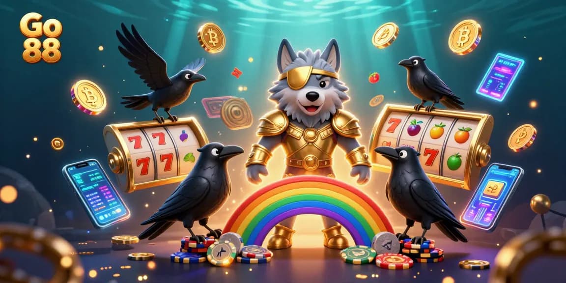 Experience thrilling gameplay with Go 88, showcasing exciting slot games amid dynamic casino elements.