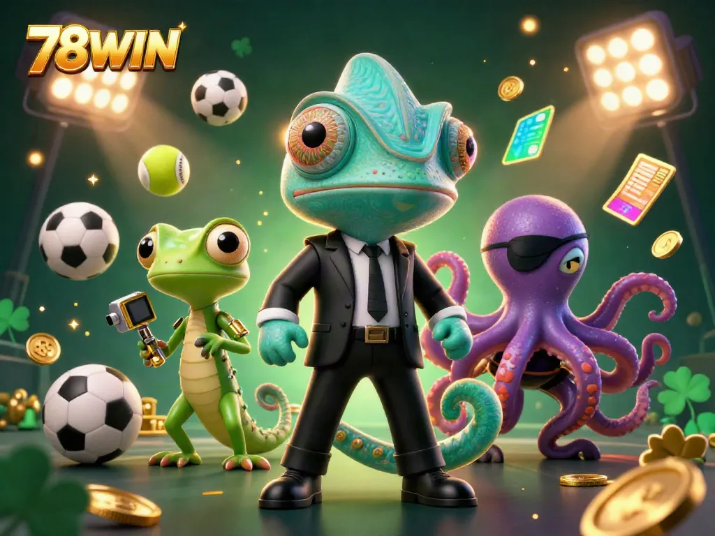 Engage with 78WIN's thrilling casino adventures featuring spy-themed characters and dynamic sports elements.