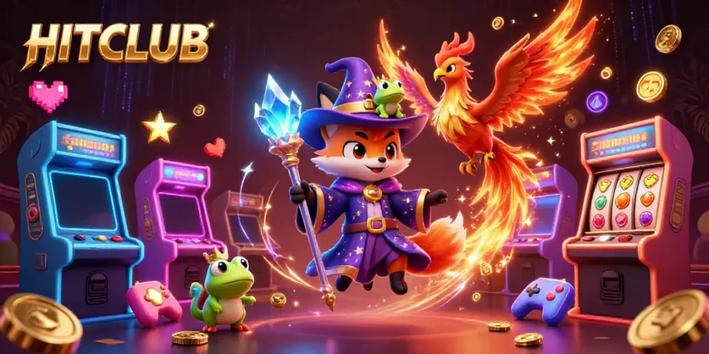 Unleash excitement at HITCLUB with vibrant 3D game elements and enchanting characters.