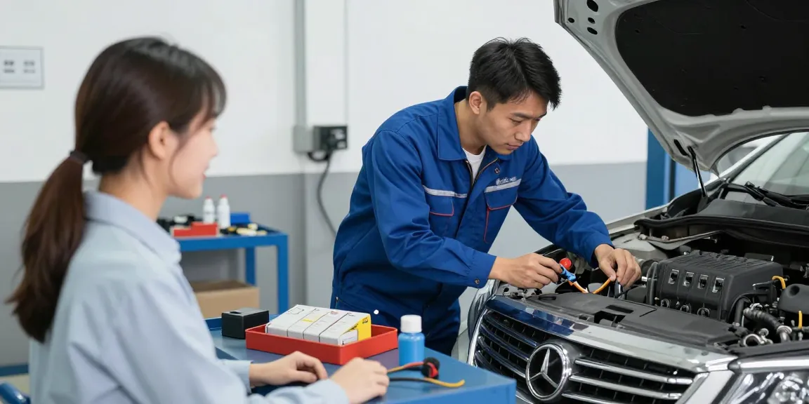 Car air conditioning not cooling? Trusted local technician inspecting your vehicle.