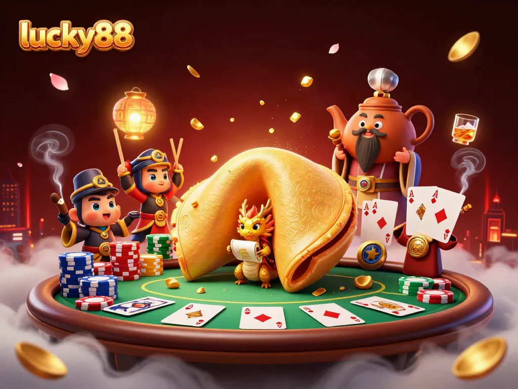 Experience lucky88's dynamic gaming with engaging characters and vibrant casino elements.