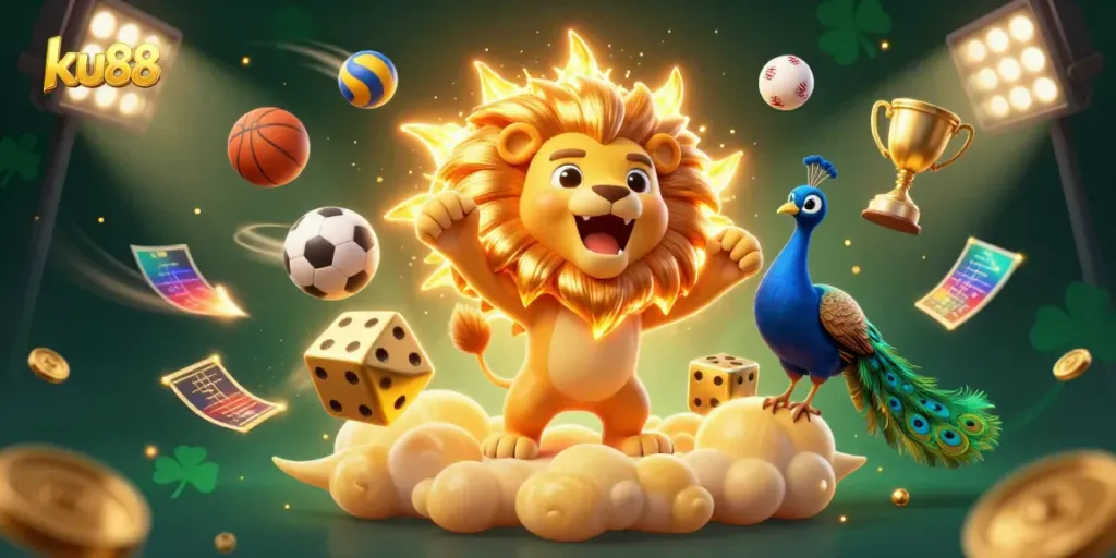 Engage with the vibrant universe of ku88 featuring thrilling sports betting elements in a lively 3D environment.