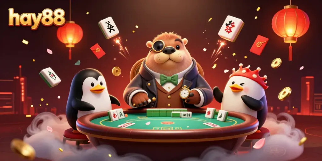 Experience hay88's underwater poker showdown with a walrus, penguin dealer and pufferfish bluffer!