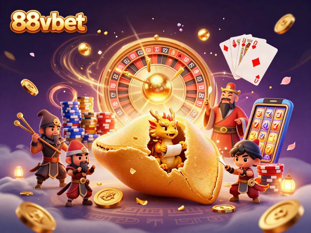 Experience thrilling gameplay with 88vbet featuring iconic casino elements in a vibrant 3D illustration.