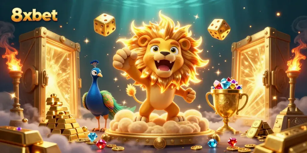 Engage in thrilling gaming action with 8xbet's vibrant casino world featuring fantastic gold treasures.