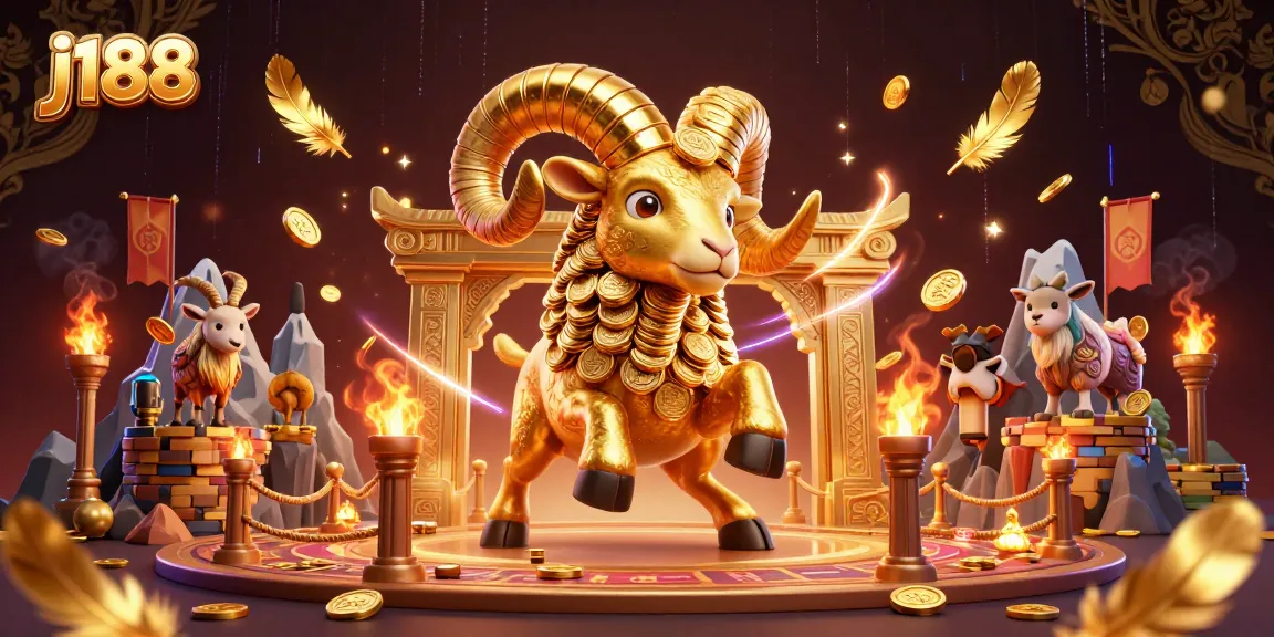 Experience thrilling wins at j188 with a massive golden ram charging towards a golden gate.