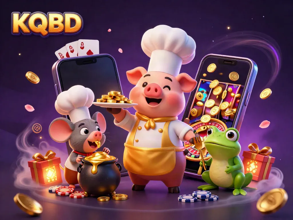 KQBD delivers thrilling slot game excitement with a gastronomic twist in this vibrant 3D scene.