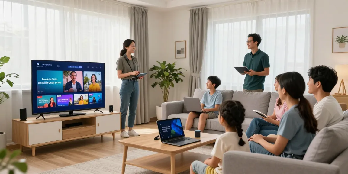Trusted IPTV UK provider showcasing live streaming services in local home, family enjoying quality entertainment.