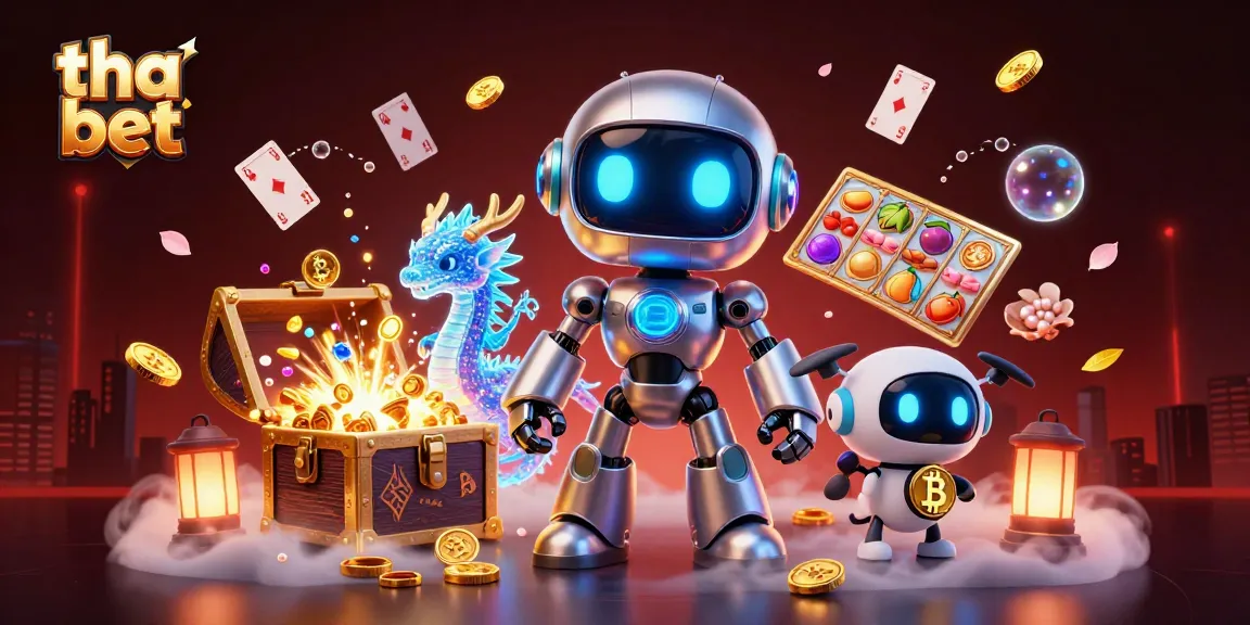 Engage with thrilling casino action at tha bet as a cyberpunk mascot and friends gather winnings!