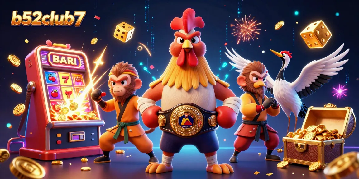 Engage with the thrilling b52club7 online gaming experience featuring vibrant characters, casino elements, and jackpots!