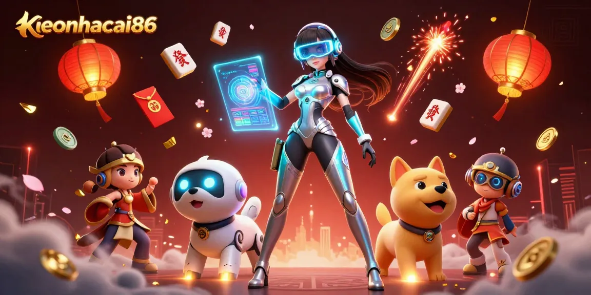 Engage with keonhacai86's vibrant and dynamic casino world, featuring interactive holographic elements.