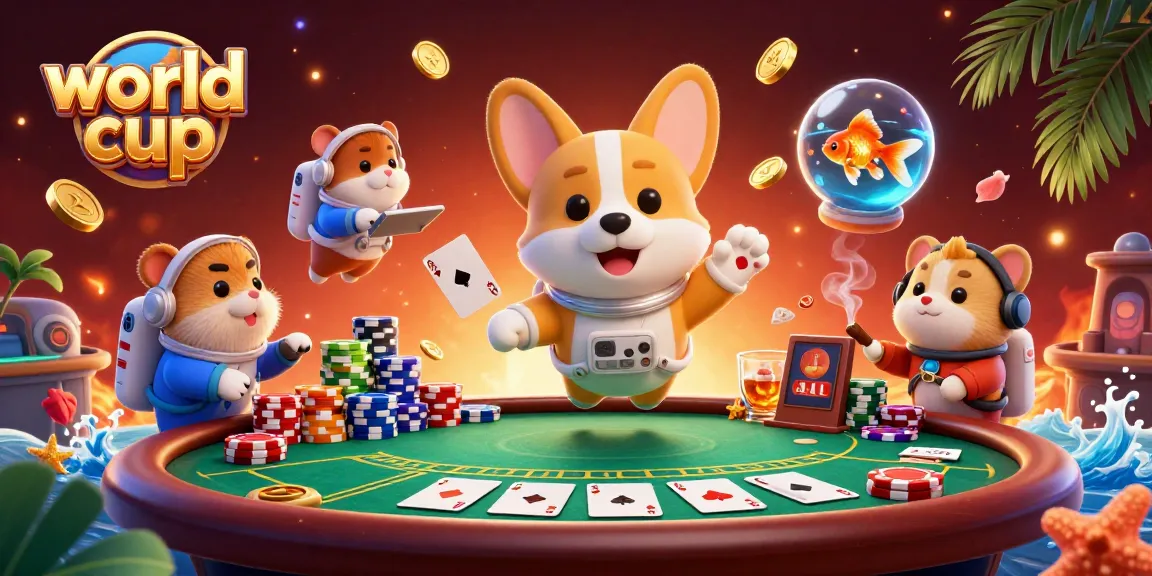 Experience thrilling poker action at the world cup casino with astronaut characters and dynamic elements.