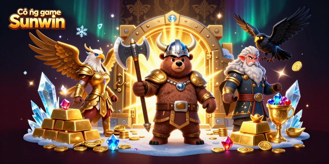 Experience the excitement of Cổng game Sunwin with vibrant treasures and dynamic characters in a thrilling casino atmosphere.