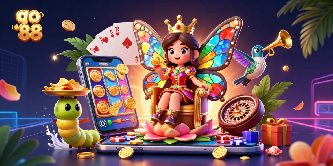 Experience the thrill of go 88 with vibrant slot games and scintillating visuals in this captivating illustration.