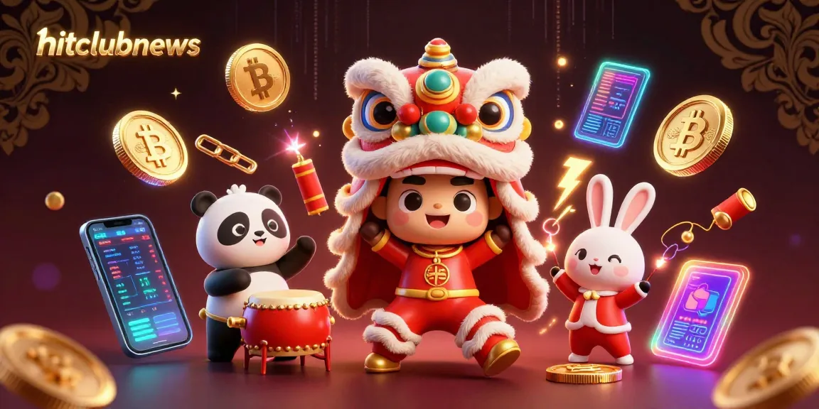 Engage with hitclubnews in a vibrant casino scene showcasing crypto elements and lively characters.