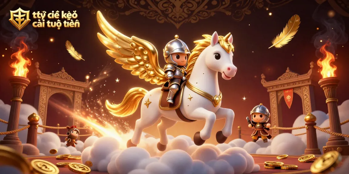 Watch the thrilling tỷ lệ kèo nhà cái trực tuyến as a celestial horse gallops through an energetic sports betting scene.