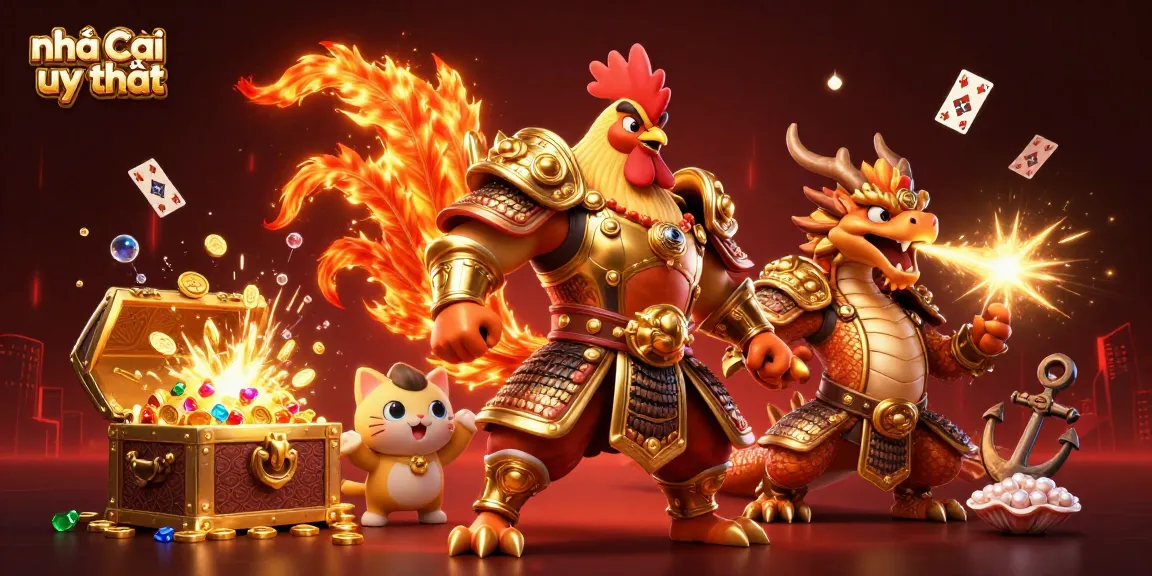 Engage with the dynamic scene showcasing nhà cái uy tín through charming characters in a vibrant casino atmosphere.